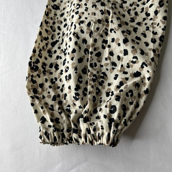 Who What Wear Dropped Waist Dress Size XS (Fits M-L) Leopard Print Long Sleeve - Picture 10 of 12